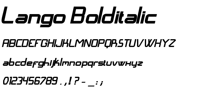 Langó BoldItalic font